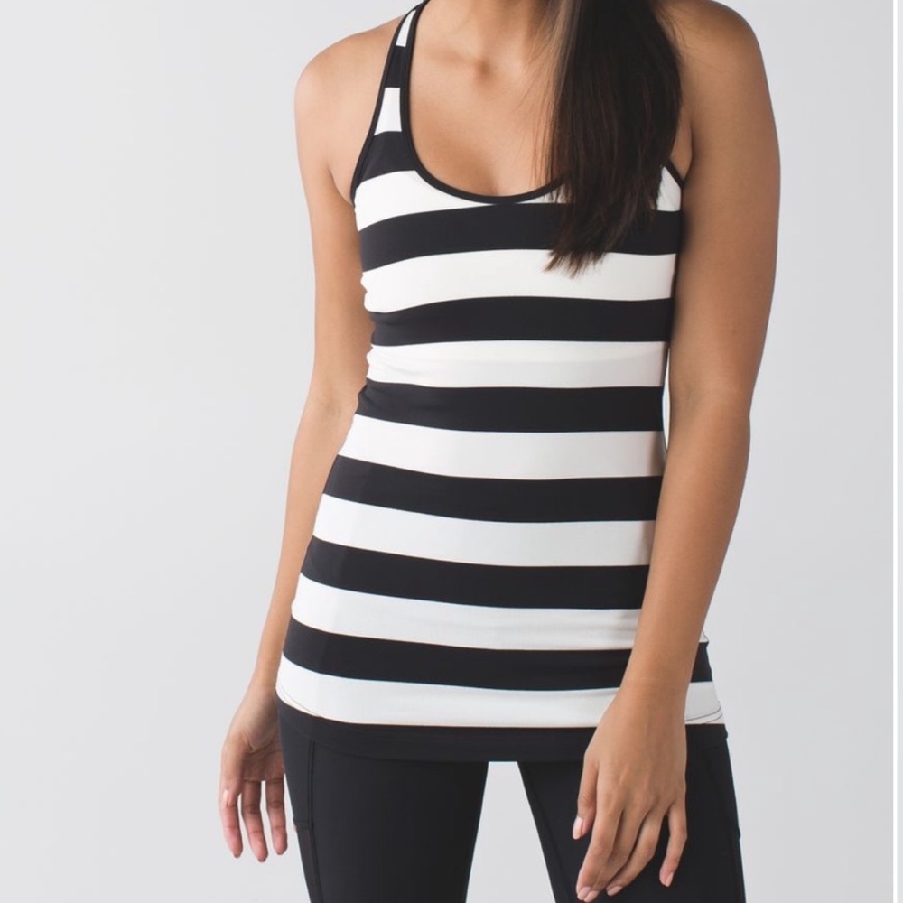 lululemon athletica Cool Racerback Tank Steep Stripe Black Horizontal